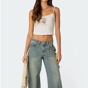 Edikted Blue Flare & Wide Leg Jeans